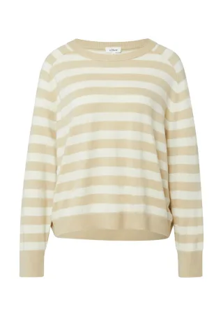 s.Oliver Red Label - Oversized Strickpullover aus Viskosemix beige - Gr. - 36