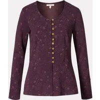 Himalaya Clothing Wolljacke Elegante Jacke Damen mit floralem Jacquardmuster aus Bio-Baumwolle Harmonischer Cardigan mit hohem Tragekomfort