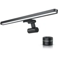 CSL Schreibtischlampe Monitor Lampe, LED Screenbar dimmbar, Leuchte, 3 Lichtfarben, LED Monitorlampe, Bildschirmlampe mit Dimmfunktion, Ein-/Ausschalter, Mehrere Helligkeitsstufen, Einstellbare Farbtemperatur, Memory-Funktion, 45° schwenkbar, LED fes