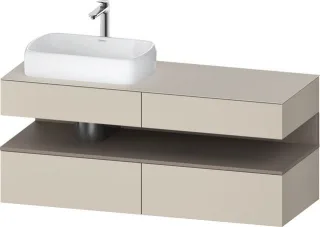 Duravit Qatego Konsolenwaschtischunterbau wandhängend Taupe Supermatt 1400x550x600 mm - QA4765043830 QA4765043830000
