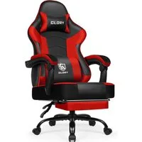 Hiazurm Gaming-Stuhl Gaming Stuhl, Bürostuhl Ergonomisch Wippfunktion bis zu 170° (Gaming Chair mit Fußstütze, 10 cm Höhenverstellung), Verstellbarem Lenden- & Kopfkissen, Gamer Stuhl 150kg Belastbarkeit