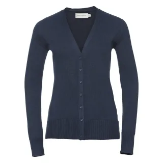 Russell Collection Damen Strickjacke mit V-Ausschnitt (Marineblau)