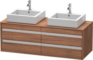Duravit Ketho Konsolenwaschtischunterbau wandhängend Nussbaum Matt 1400x550x496 mm - KT6657B7979 KT6657B7979