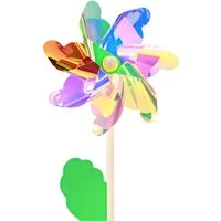 Florists Products Vogelabwehr-Windmühle Irisierende Blumen-Windmühle Ø17,5cm Gartendeko 2er Set, 2 Stück