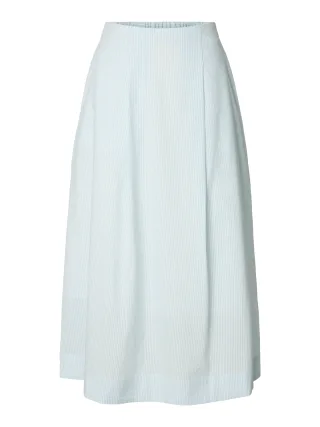 selected women - SLFHANNAH HW MIDI SKIRT B cashmere blue - Gr. - 34