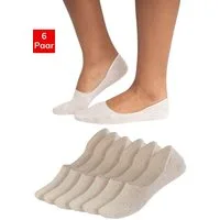 QOLONIA Füßlinge Ballerina Socken unsichtbare Füßlinge Bio-Baumwolle /QSOCKS (Set, 6 Paar) Rutschfest mit Silikon streifen, ideal für Ballerinas