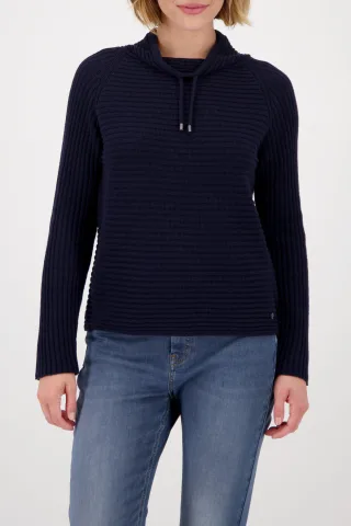 monari - Pullover mit Rippenstruktur night sky - Gr. - 38