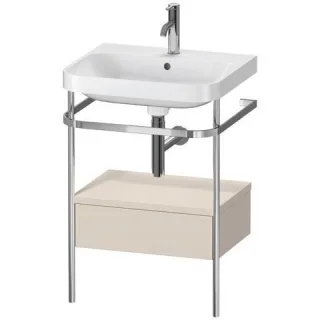 Duravit Happy D.2 Plus c-shaped Set mit Metallkonsole und Schubkasten Taupe Supermatt 575x490x850 mm HP4840O8383
