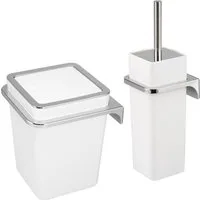 bremermann Badaccessoire-Set Badezimmer-Set, Zubehör-Set 2-tlg., Kunststoff, Savona weiß, 2 tlg.
