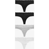 Next String Spitzenslips im 4er-Pack, Tanga (4-St)