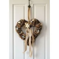LB H&F Lilienburg Dekohänger Dekohänger Türkranz Frühling Frühlingsdeko Deko Eingang Dekoration Tür (Wandschmuck Willkommen Girlande zum Hängen aufhängen Türschild Weide Weidenkranz Rattan Weide natürlich künstliche Blumen Hochzeit Herbst Osterkranz 