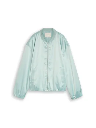 Tom Tailor - Satin Blouson Jacke mit Bomberkragen blue haze - Gr. - S