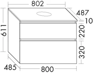 Burgbad Waschtischunterschrank Lin20 Melamin 611x802x487 Frassino Dekor Cappuccino, WWYI080F5357 WWYI080F5357