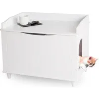 WONDERMAKE Tierhaus Katzenschrank für Katzentoilette groß Holz, Katzenklo-Schrank Kommode, Design Katzen-Haus Toilette Klo, Waschbecken-Unterschrank Katzenmöbel