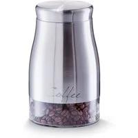 Zeller Present Glas Vorratsglas "Coffee, Glas/Edelstahl 201, 1300 ml, Edelstahl, silber, Ø11,5 x 19 cm