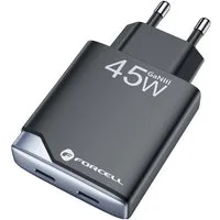 Forcell FORCELL F-Energy GaN III Ladegerät 45 W 2x USB-C Smartphone-Ladegerät
