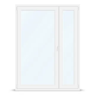 Terrassentür mit Seitenteil, Balkontür Weiß zweiteilig, Aluminium, aluprof MB-79, 1400 x 1800 mm, individuell konfigurieren