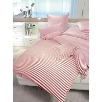 Janine Wendebettwäsche modernclassic 3912, 100% Baumwolle, Mako-Satin, 2 teilig, mit Reißverschluss, Streifen Design