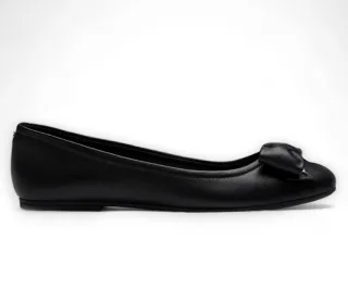 Windsor Smith - Schwarze flache Lederschuhe mit Schleife - Bunny