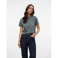 Vero Moda Kurzarmshirt VMPAULINA SS T-SHIRT GA JRS NOOS Baumwolle, regular fit