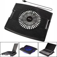Hama Laptop-Ständer USB Notebook-Kühler Wave Lüfter Cooler, (Kühlpad 13" 13,3" 13,5" 14" 15" 15,6" Laptop Ständer Stand LED Blau)