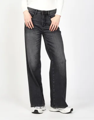 GANG Damen Jeans 94AMELIE WIDE - wide fit Jeans turegrey mid wash