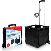 BigDean Einkaufstrolley Einkaufswagen klappbar belastbar bis 35kg - Teleskopgriff, 35 l, Transportbox, Transportwagen, Trolley, Einkaufskiste