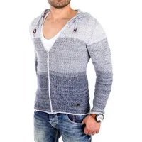 Reslad Strickjacke Reslad Strickjacke Herren Colorblock Kapuzen Cardigan Jacke RS-3107 (1-tlg) Kapuzenpullover Zipper Hoodie