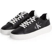 Calvin Klein Jeans CHUNKY CUPSOLE MONO LTH WN Plateausneaker, Freizeitschuh, Halbschuh, Schnürschuh mit CK-Schriftzug an der Seite