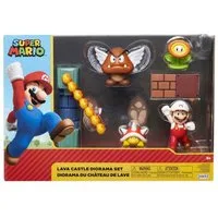 Super Mario Actionfigur Nintendo Super Mario 5er Figuren Set Lava Castle Diorama, 6,5 cm, (5-tlg)