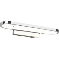 TRIO Leuchten LED Wandleuchte, LED fest integriert, Warmweiß, Ovale Bad-Lampe, Spiegel-Leuchte mit Schalter aus Metall, Breite: 40cm