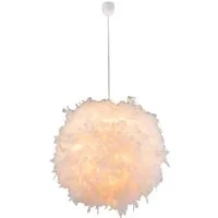 GLOBO LIGHTING LED Pendelleuchte, Leuchtmittel inklusive, Warmweiß, Hängeleuchte Pendelleuchte Esszimmerlampe LED Deckenlampe Federn weiß