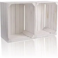CHICCIE Holzkiste Regale Weiß 50x40x30cm - Kisten Weinkisten (2 St)