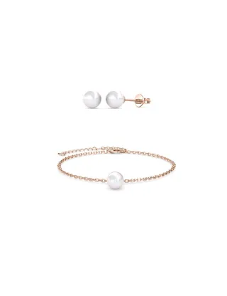 Vollmond Kristall Perlenset - Rose Gold und Kristall