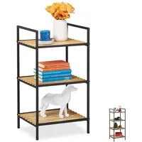 relaxdays Standregal aus Bambus & Metall, 1-tlg., 3