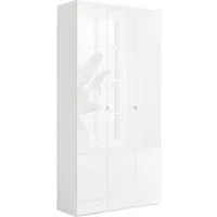 OTTO home Schuhschrank SMILE Breite 95 cm, Höhe 184 cm, Schuhregal mit 7 Ebenen, Schuhkommode in Weiss Hochglanz Lack