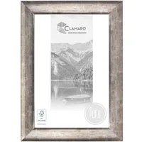 Clamaro Bilderrahmen, Antik Massivholz 'PORTO' Shabby Chic Vintage Barock SILBER ANTIK