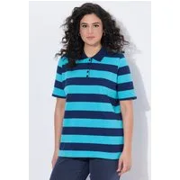 Ulla Popken Poloshirt Poloshirt Streifen Polokragen Halbarm Pima Cotton