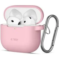 TECH PROTECT Kopfhörer-Schutzhülle für Apple AirPods 4, Silikonhülle mit Karabinerhaken, kompatibel mit kabellosem Laden