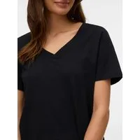 Vero Moda Kurzarmshirt VMPAULINA SS V-NECK T-SHIRT JRS NOOS Baumwolle