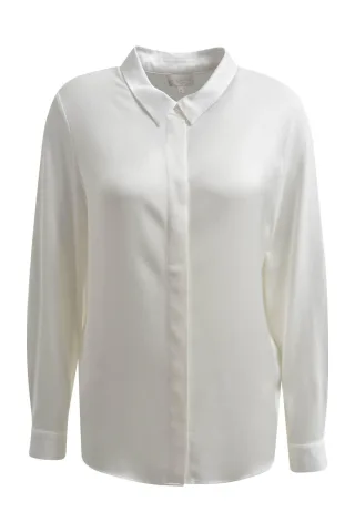 Milano Italy - Blouse with collar, placket and 1/1 sleeves offwhite - Gr. - 40