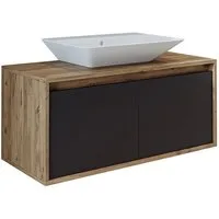 Roomart Badmöbel-Set ATLANTIC 100 cm, 5 Farben, opt. Keramik-Aufsatzbecken, Soft-Close, (Badezimmermöbel ATLANTIC 100cm in 5 Farben Waschtisch Unterschrank)