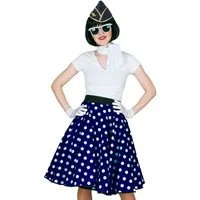 Funny Fashion Kostüm Tellerrock mit Halstuch - Blau Weiß