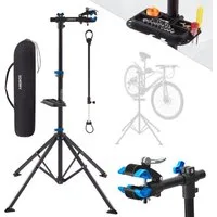 Arebos Fahrrad-Montageständer E-Bike ständer mit Tragetasche, 360° rotierbar, Belastbarkeit 30 kg, Höhe: 112,5-188,5 cm