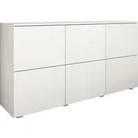 borchardt Möbel Sideboard Rova, Kommode Breite 139 cm, Praktische Push-to-open-Funktion, 6 Türen und 3 verstellbare Böden