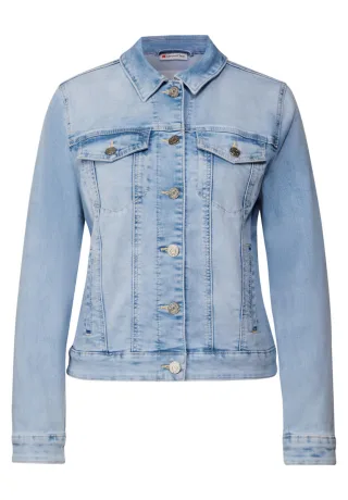 Street One - Jeansjacke im Bleached-Look blau - Gr. - 38