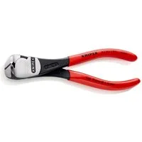 Knipex Kneifzange KNIPEX 67 01 160 Kraft-Vornschneider mit Kunststoff überzogen schwarz