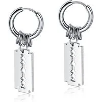 Firetti Paar Creolen Schmuck Geschenk Rasierklingen-Design, Einhänger abnehmbar