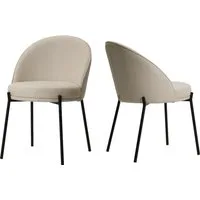 LeGer Home by Lena Gercke Esszimmerstuhl Isalie (Set, 2 St), mit pflegeleichtem Webstoff, Metallgestell, Sitztiefe 47 cm