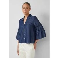 s.Oliver Kurzarmbluse Bluse Lyocell-Bluse mit ausgestellten 3/4-Ärmeln